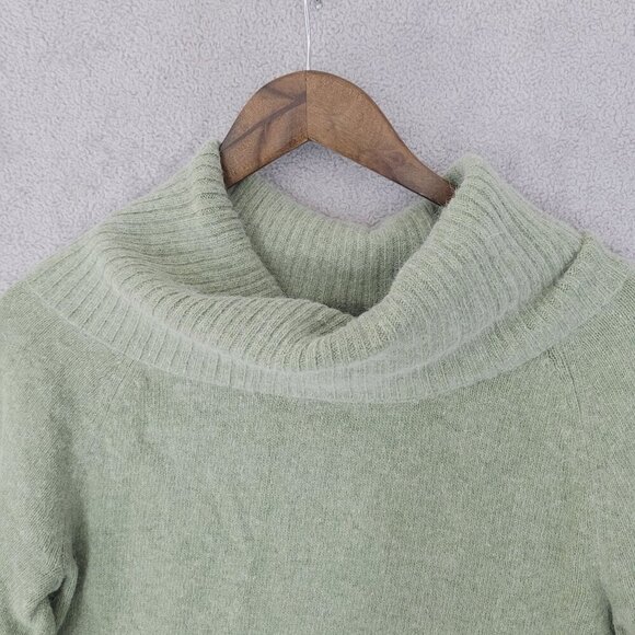 Marisa Christina Wool Angora Womens Sage Green Cowl Neck Sweater L JCT - Picture 5 of 7